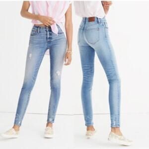 Madewell size 27 9" High-Rise Skinny Jeans: Destructed-Hem Edition J0513